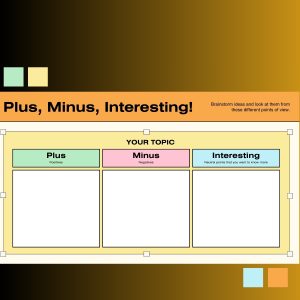 Plus Minus Interesting Education Whiteboard Canva Editable Template